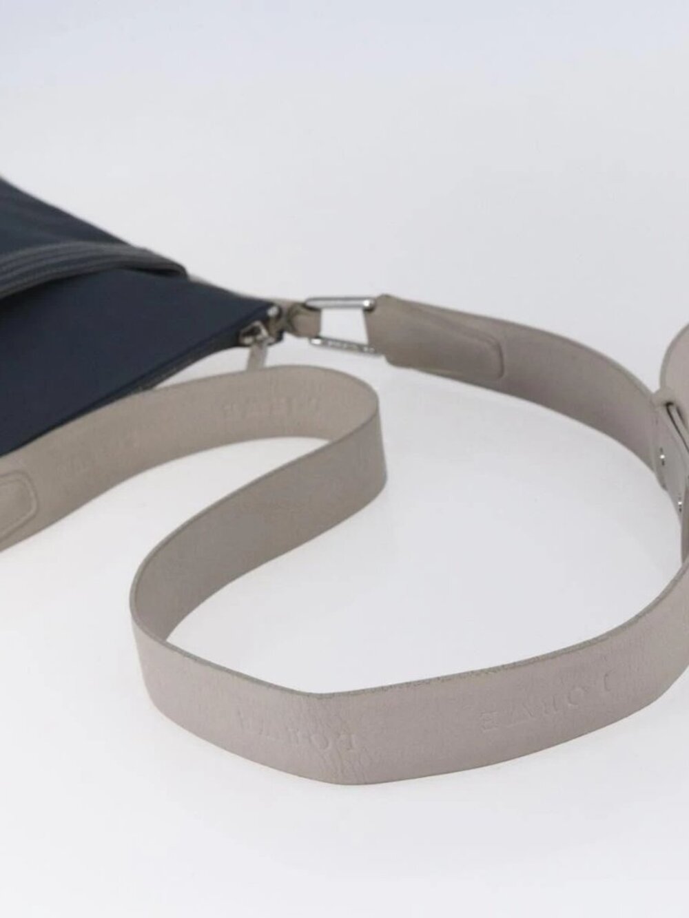 LOEWE anagram Shoulder Bag PVC Navy Silve - Picture 8 of 16